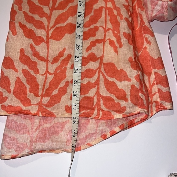 Rachel Zoe Womens 100 % Linen Button Up Blouse Size Large Vacation Travel Large - Picture 9 of 10